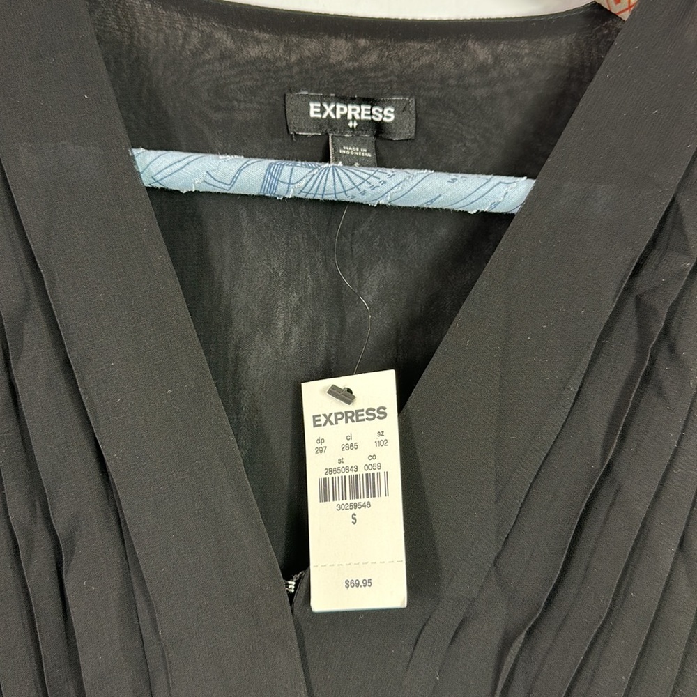 Express Black Long Sleeve Surplice Bodysuit - Picture 2 of 7